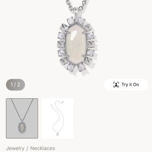 Kendra Scott Silver Necklace with White Gemstone